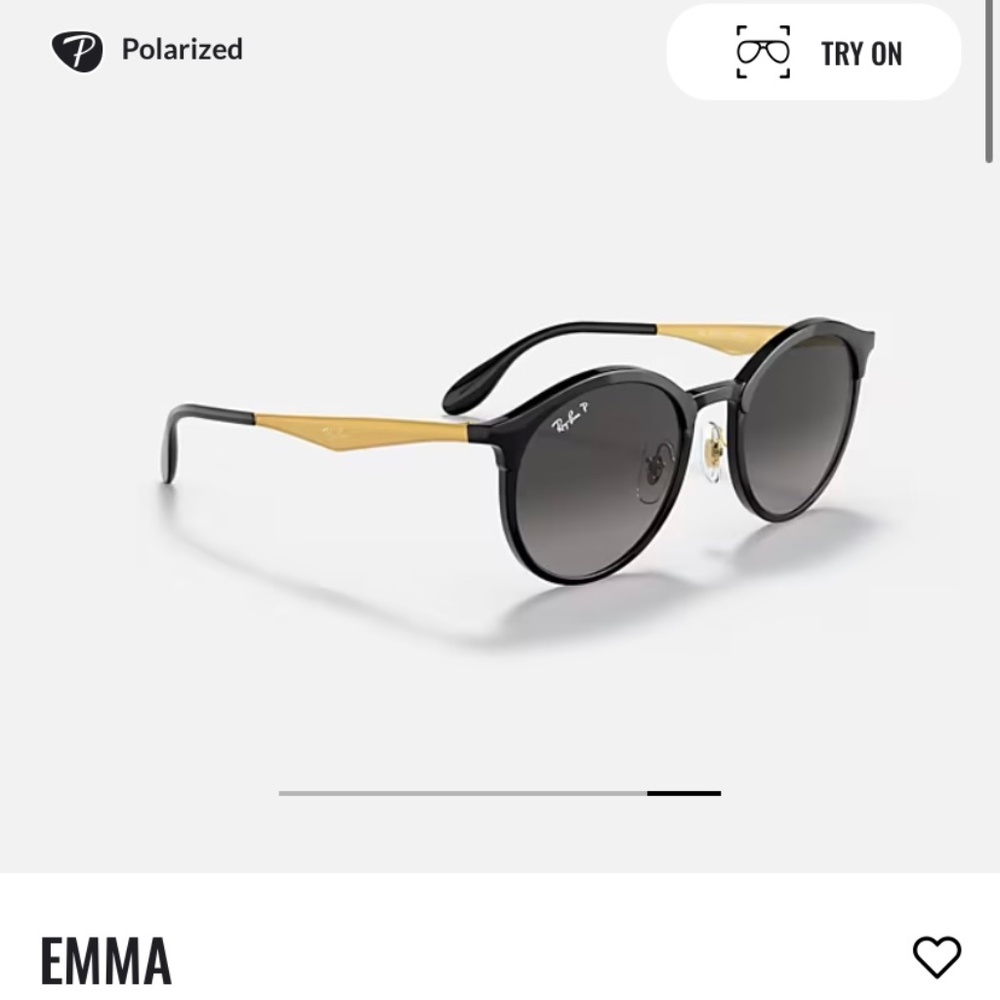 NEW Ray-Ban Black Polarized Sunglasses: Emma RB4277F